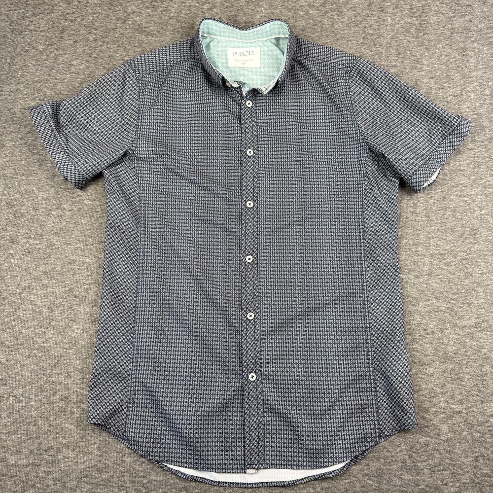 J.B. Holt Men's Standard Fit Short Sleeve Button Down Size Small Geometric Print
